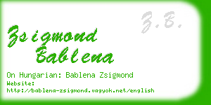 zsigmond bablena business card